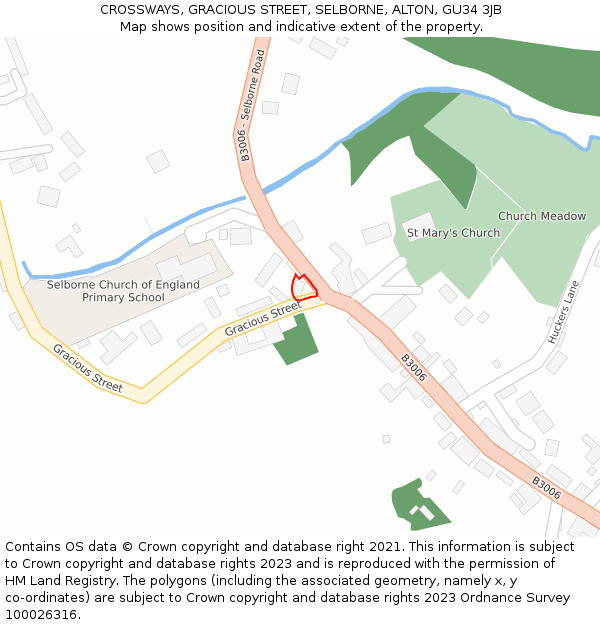 CROSSWAYS, GRACIOUS STREET, SELBORNE, ALTON, GU34 3JB: Location map and indicative extent of plot