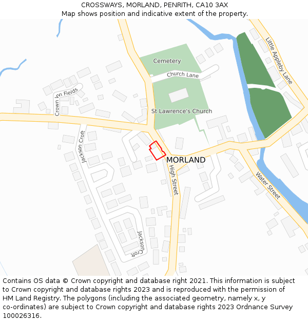 CROSSWAYS, MORLAND, PENRITH, CA10 3AX: Location map and indicative extent of plot