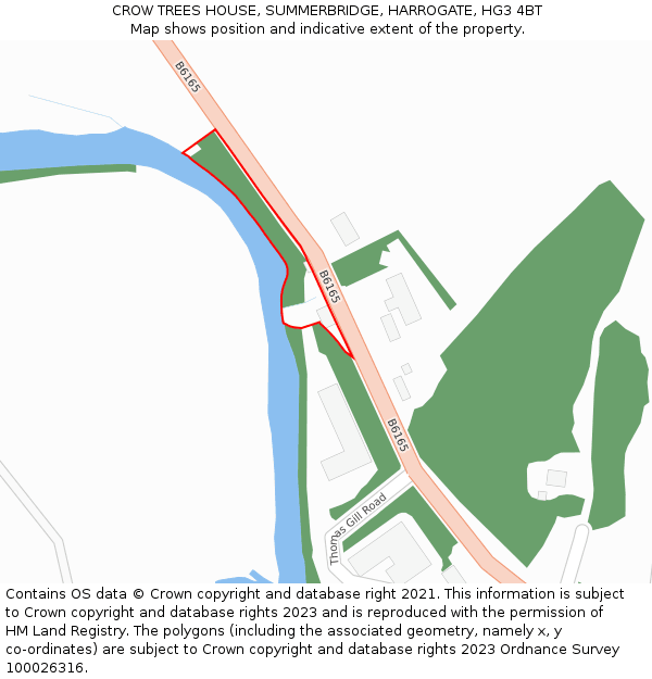 CROW TREES HOUSE, SUMMERBRIDGE, HARROGATE, HG3 4BT: Location map and indicative extent of plot