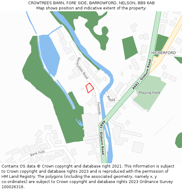 CROWTREES BARN, FORE SIDE, BARROWFORD, NELSON, BB9 6AB: Location map and indicative extent of plot