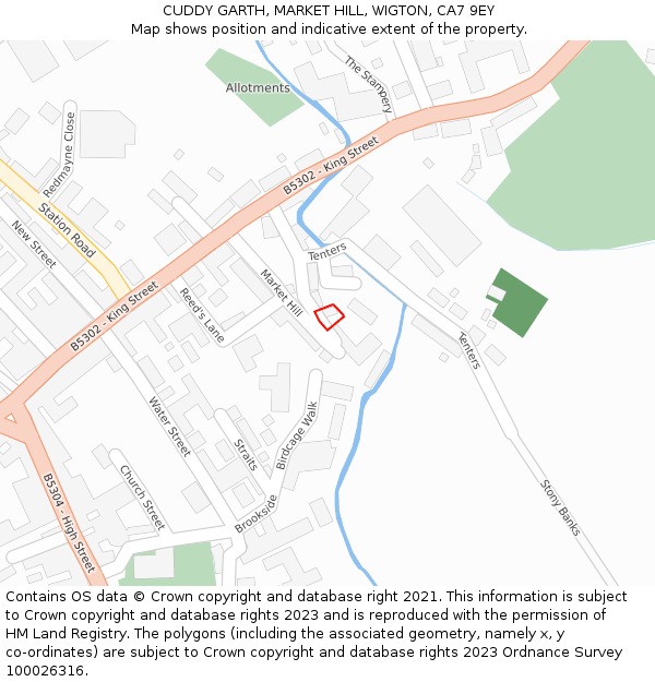 CUDDY GARTH, MARKET HILL, WIGTON, CA7 9EY: Location map and indicative extent of plot