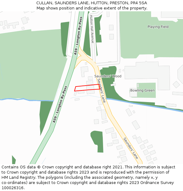 CULLAN, SAUNDERS LANE, HUTTON, PRESTON, PR4 5SA: Location map and indicative extent of plot
