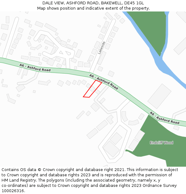 DALE VIEW, ASHFORD ROAD, BAKEWELL, DE45 1GL: Location map and indicative extent of plot