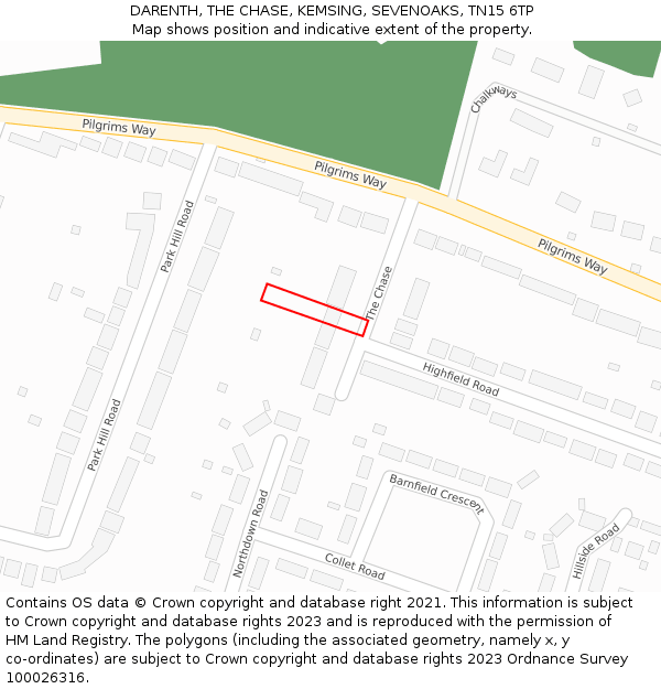 DARENTH, THE CHASE, KEMSING, SEVENOAKS, TN15 6TP: Location map and indicative extent of plot