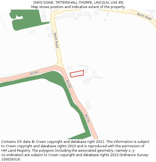 DAYS DONE, TATTERSHALL THORPE, LINCOLN, LN4 4PJ: Location map and indicative extent of plot