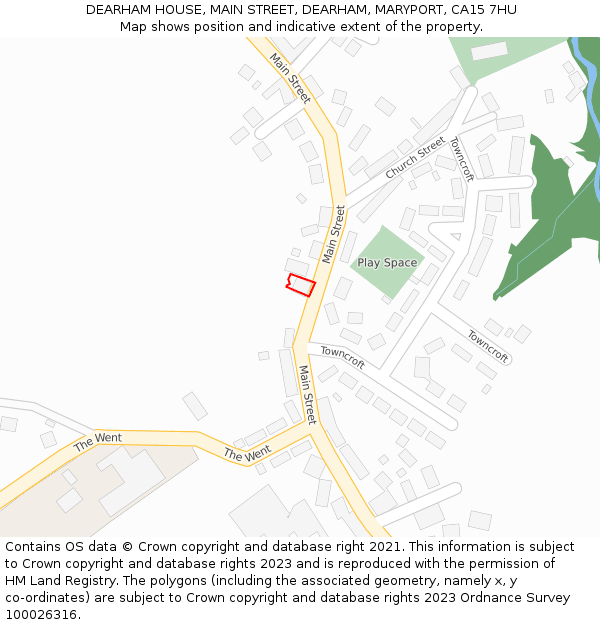 DEARHAM HOUSE, MAIN STREET, DEARHAM, MARYPORT, CA15 7HU: Location map and indicative extent of plot