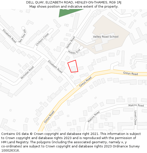 DELL QUAY, ELIZABETH ROAD, HENLEY-ON-THAMES, RG9 1RJ: Location map and indicative extent of plot