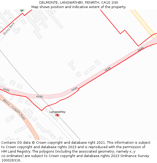 DELMONTE, LANGWATHBY, PENRITH, CA10 1NX: Location map and indicative extent of plot