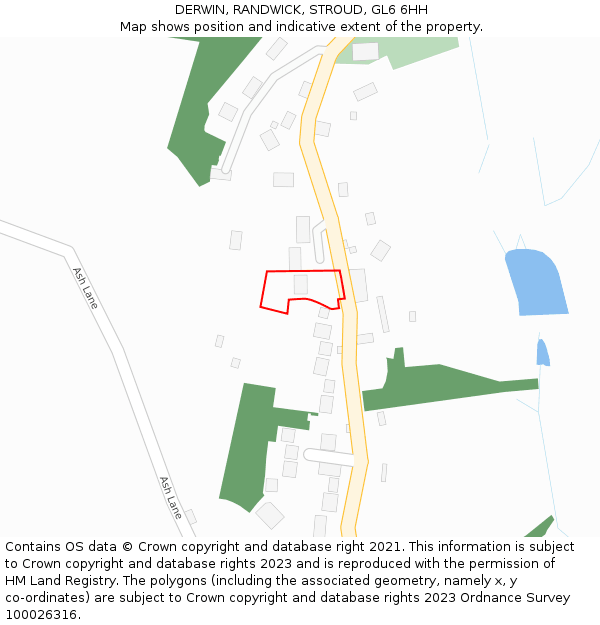 DERWIN, RANDWICK, STROUD, GL6 6HH: Location map and indicative extent of plot