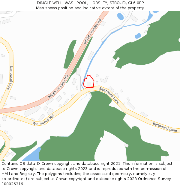 DINGLE WELL, WASHPOOL, HORSLEY, STROUD, GL6 0PP: Location map and indicative extent of plot