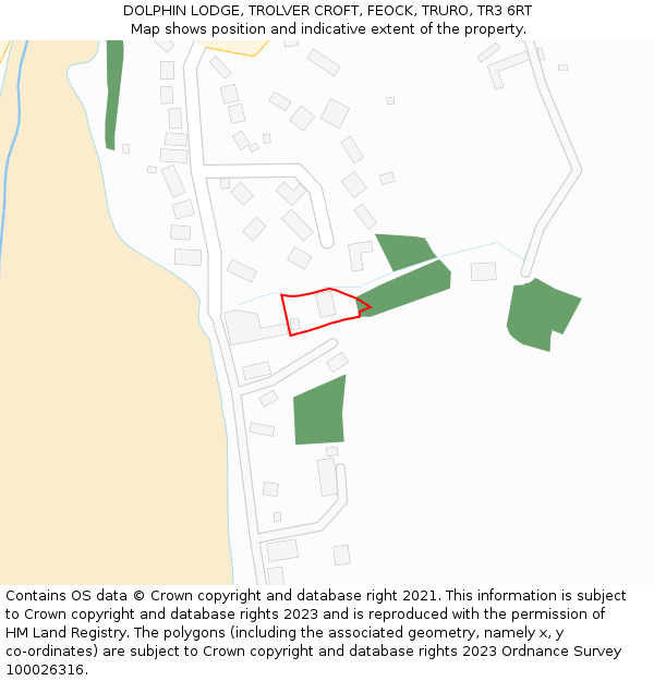 DOLPHIN LODGE, TROLVER CROFT, FEOCK, TRURO, TR3 6RT: Location map and indicative extent of plot