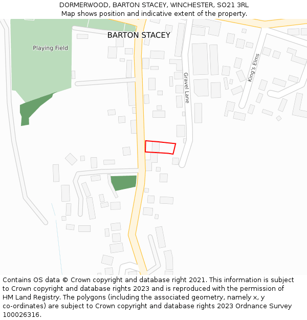 DORMERWOOD, BARTON STACEY, WINCHESTER, SO21 3RL: Location map and indicative extent of plot