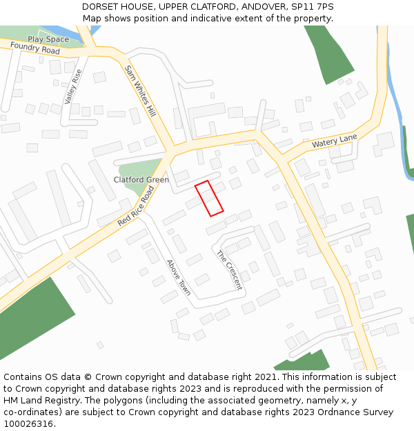 DORSET HOUSE, UPPER CLATFORD, ANDOVER, SP11 7PS: Location map and indicative extent of plot