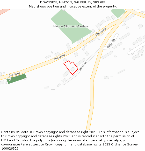 DOWNSIDE, HINDON, SALISBURY, SP3 6EF: Location map and indicative extent of plot