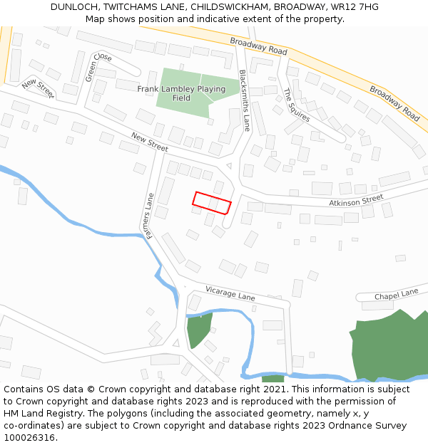 DUNLOCH, TWITCHAMS LANE, CHILDSWICKHAM, BROADWAY, WR12 7HG: Location map and indicative extent of plot