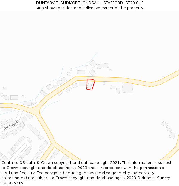 DUNTARVIE, AUDMORE, GNOSALL, STAFFORD, ST20 0HF: Location map and indicative extent of plot