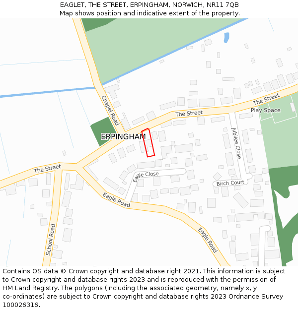 EAGLET, THE STREET, ERPINGHAM, NORWICH, NR11 7QB: Location map and indicative extent of plot