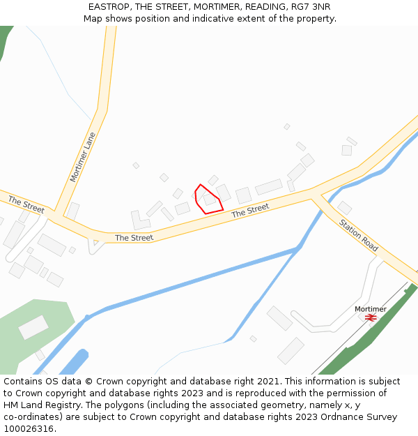 EASTROP, THE STREET, MORTIMER, READING, RG7 3NR: Location map and indicative extent of plot