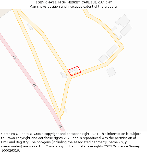 EDEN CHASE, HIGH HESKET, CARLISLE, CA4 0HY: Location map and indicative extent of plot