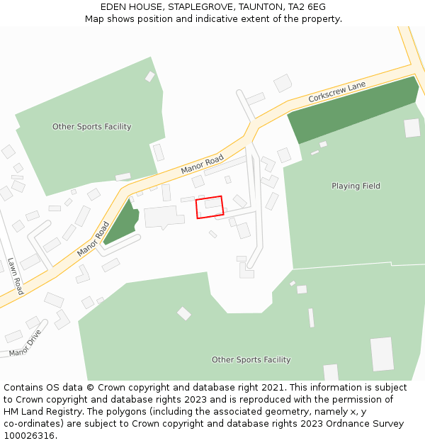 EDEN HOUSE, STAPLEGROVE, TAUNTON, TA2 6EG: Location map and indicative extent of plot