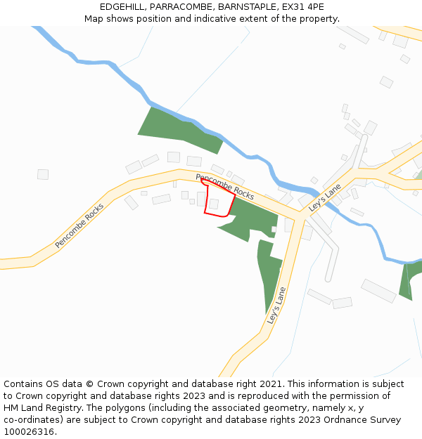 EDGEHILL, PARRACOMBE, BARNSTAPLE, EX31 4PE: Location map and indicative extent of plot