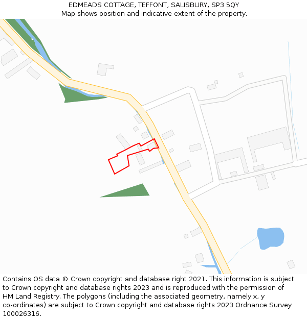 EDMEADS COTTAGE, TEFFONT, SALISBURY, SP3 5QY: Location map and indicative extent of plot