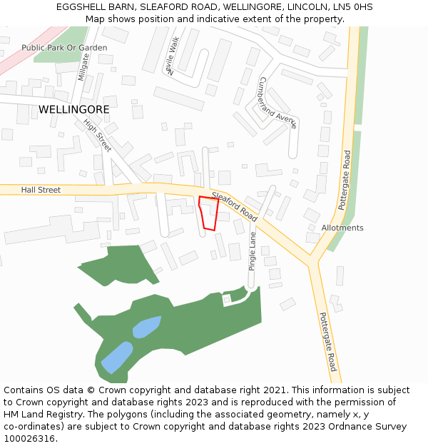 EGGSHELL BARN, SLEAFORD ROAD, WELLINGORE, LINCOLN, LN5 0HS: Location map and indicative extent of plot