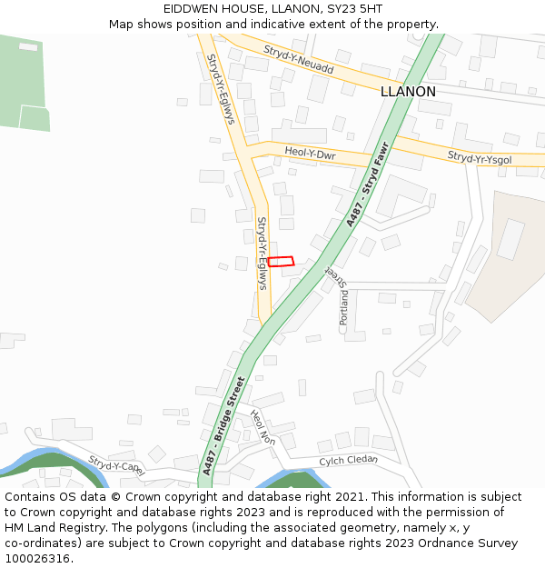 EIDDWEN HOUSE, LLANON, SY23 5HT: Location map and indicative extent of plot