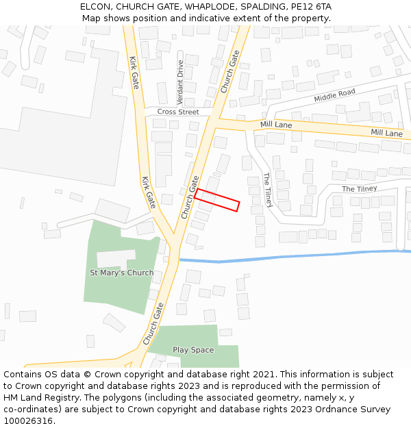 ELCON, CHURCH GATE, WHAPLODE, SPALDING, PE12 6TA: Location map and indicative extent of plot