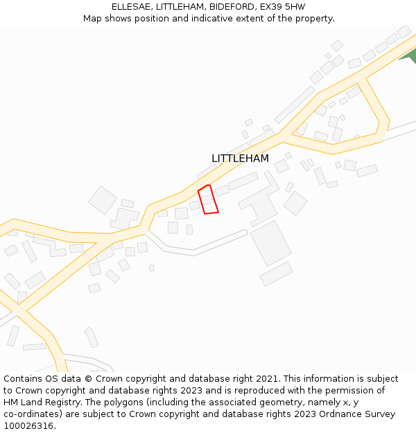 ELLESAE, LITTLEHAM, BIDEFORD, EX39 5HW: Location map and indicative extent of plot