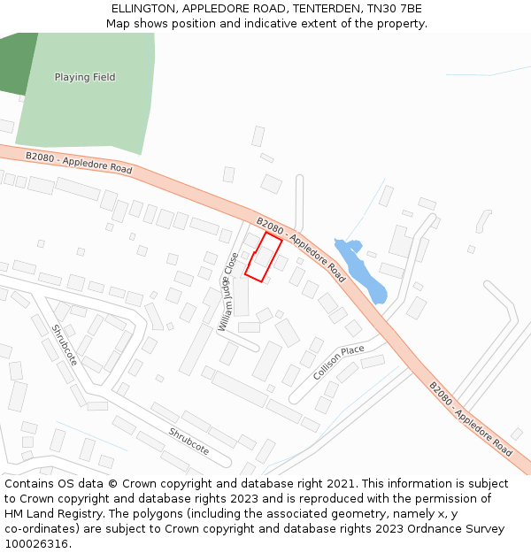 ELLINGTON, APPLEDORE ROAD, TENTERDEN, TN30 7BE: Location map and indicative extent of plot
