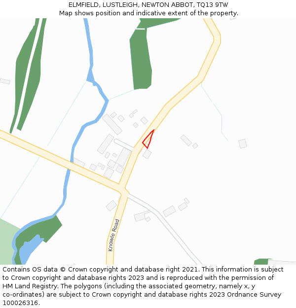 ELMFIELD, LUSTLEIGH, NEWTON ABBOT, TQ13 9TW: Location map and indicative extent of plot