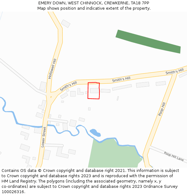 EMERY DOWN, WEST CHINNOCK, CREWKERNE, TA18 7PP: Location map and indicative extent of plot