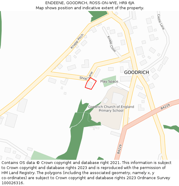 ENDEENE, GOODRICH, ROSS-ON-WYE, HR9 6JA: Location map and indicative extent of plot