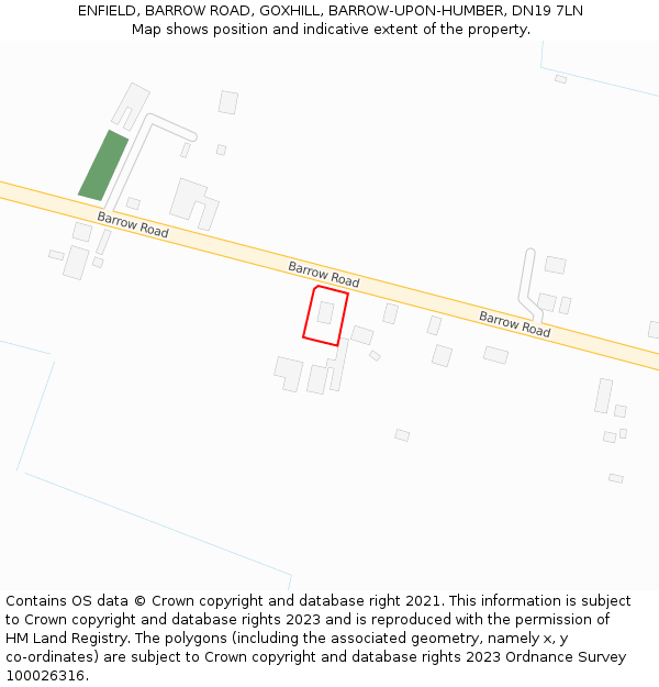 ENFIELD, BARROW ROAD, GOXHILL, BARROW-UPON-HUMBER, DN19 7LN: Location map and indicative extent of plot