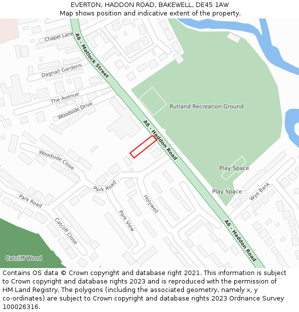 EVERTON, HADDON ROAD, BAKEWELL, DE45 1AW: Location map and indicative extent of plot