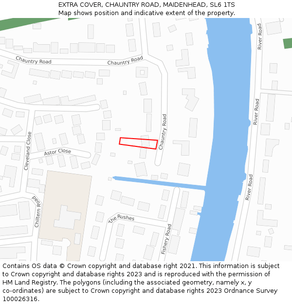 EXTRA COVER, CHAUNTRY ROAD, MAIDENHEAD, SL6 1TS: Location map and indicative extent of plot