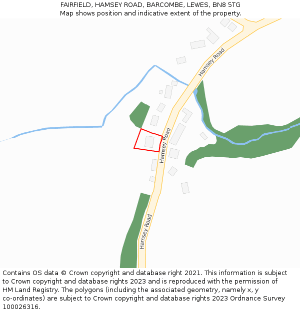 FAIRFIELD, HAMSEY ROAD, BARCOMBE, LEWES, BN8 5TG: Location map and indicative extent of plot