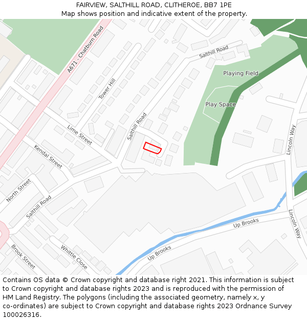 FAIRVIEW, SALTHILL ROAD, CLITHEROE, BB7 1PE: Location map and indicative extent of plot
