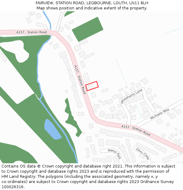 FAIRVIEW, STATION ROAD, LEGBOURNE, LOUTH, LN11 8LH: Location map and indicative extent of plot