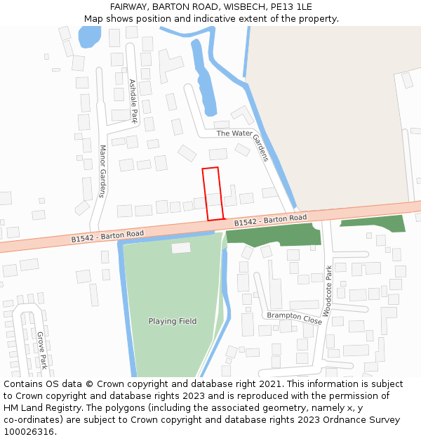 FAIRWAY, BARTON ROAD, WISBECH, PE13 1LE: Location map and indicative extent of plot