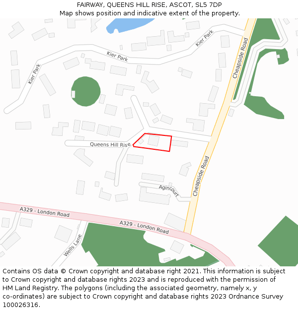 FAIRWAY, QUEENS HILL RISE, ASCOT, SL5 7DP: Location map and indicative extent of plot
