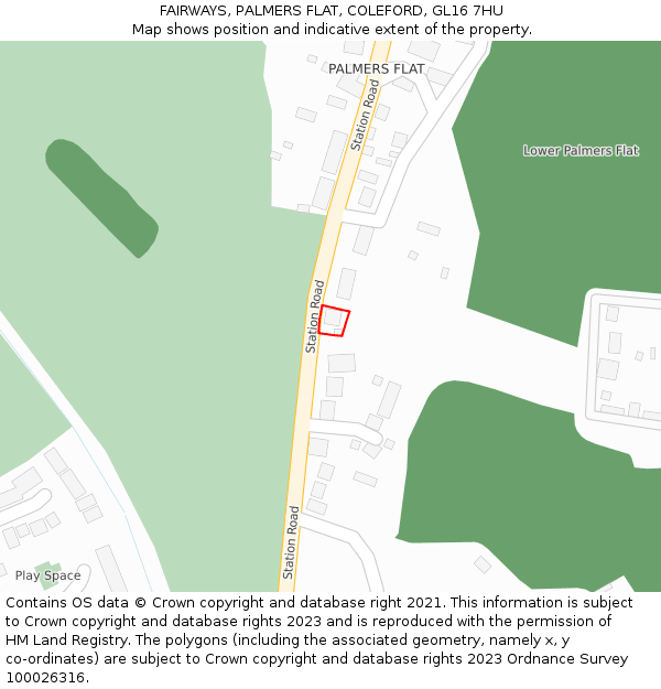 FAIRWAYS, PALMERS FLAT, COLEFORD, GL16 7HU: Location map and indicative extent of plot