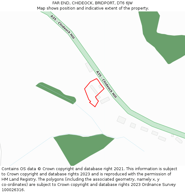 FAR END, CHIDEOCK, BRIDPORT, DT6 6JW: Location map and indicative extent of plot
