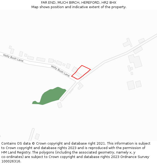FAR END, MUCH BIRCH, HEREFORD, HR2 8HX: Location map and indicative extent of plot