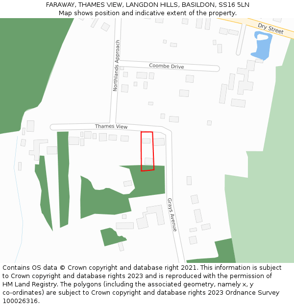 FARAWAY, THAMES VIEW, LANGDON HILLS, BASILDON, SS16 5LN: Location map and indicative extent of plot