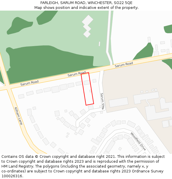 FARLEIGH, SARUM ROAD, WINCHESTER, SO22 5QE: Location map and indicative extent of plot