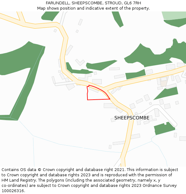 FARUNDELL, SHEEPSCOMBE, STROUD, GL6 7RH: Location map and indicative extent of plot