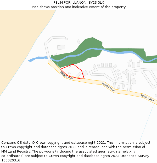 FELIN FOR, LLANON, SY23 5LX: Location map and indicative extent of plot