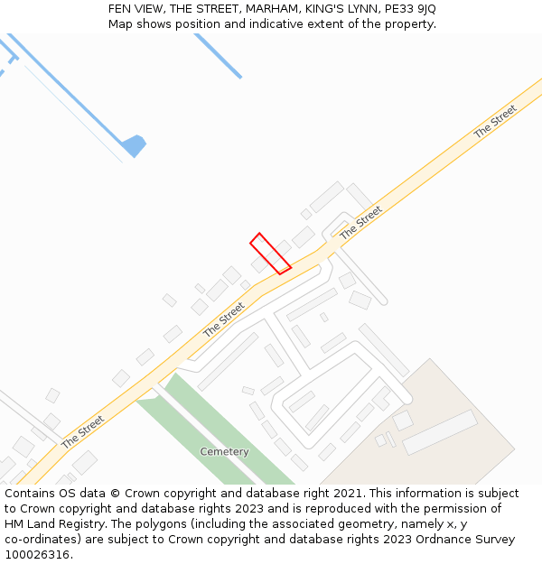 FEN VIEW, THE STREET, MARHAM, KING'S LYNN, PE33 9JQ: Location map and indicative extent of plot